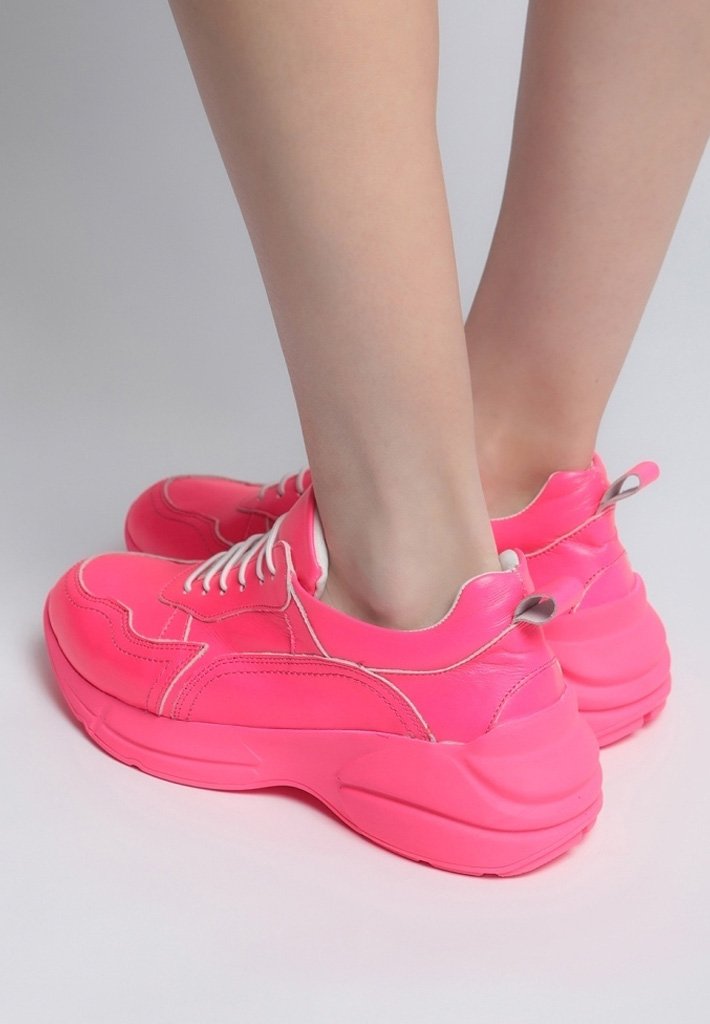 neon pink chunky trainers