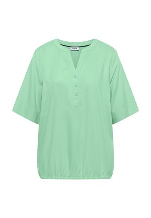 Cecil, KURZARM BLUSE MIT SPLIT NECK - Blusa - juicy lime