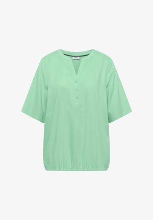 Cecil, KURZARM BLUSE MIT SPLIT NECK - Blouse - juicy lime