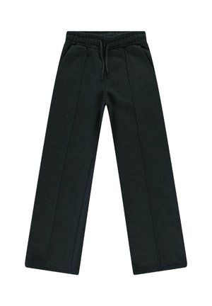 Zwarte sweatpants met een wijdpijpen ontwerp, gemaakt van een katoenmix, met een elastische tailleband en details langs de zijnaad.