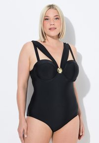 Ulla Popken DRAPED STRAP UNDERWIRE - Costume da bagno - black