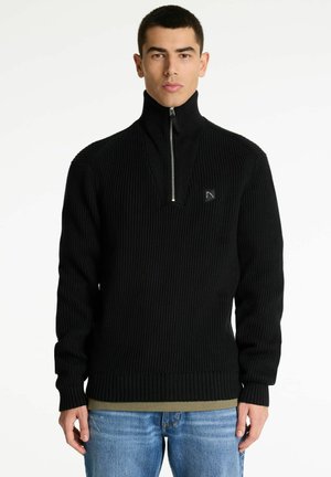 OLIVER HALF ZIP - Trui - black
