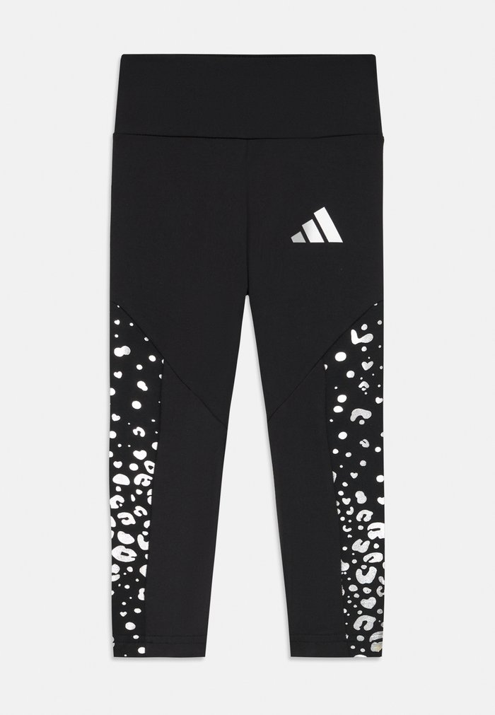 adidas GLAM JUNIOR UNISEX - Leggings - black/silver coloured