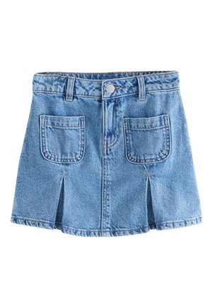 REGULAR FIT - POCKET - Minijupe - mid blue denim