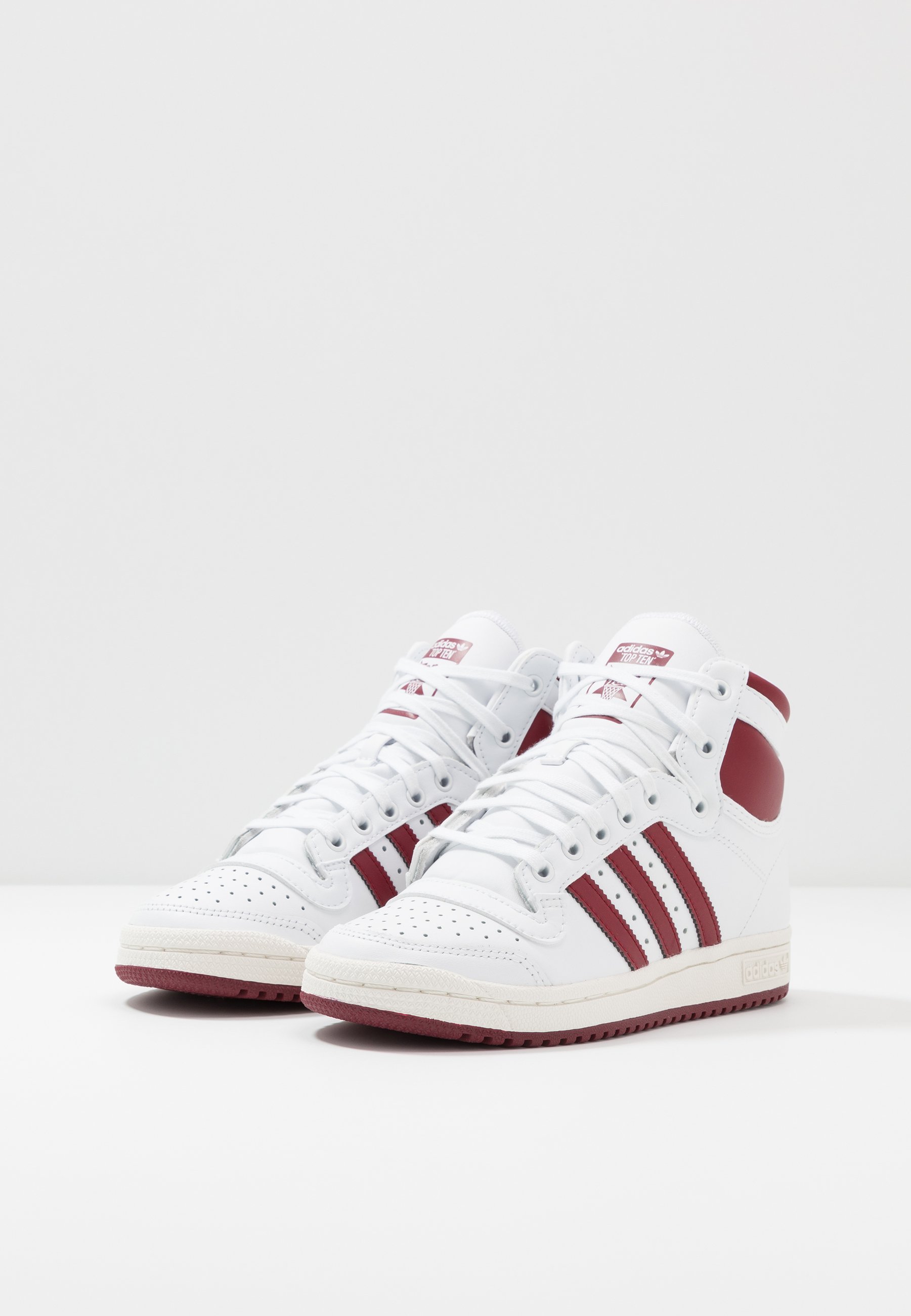 adidas Originals TOP TEN - Høye joggesko - footwear white/collegiate burgundy/chalk white adidas Originals TOP TEN - Høye joggesko - footwear white/collegiate burgundy/chalk white