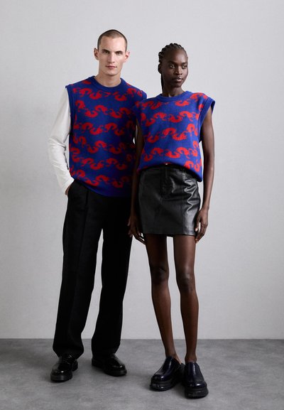 Henrik Vibskov SHRIMPY HORSE VEST UNISEX - Stickad tröja - blue/red