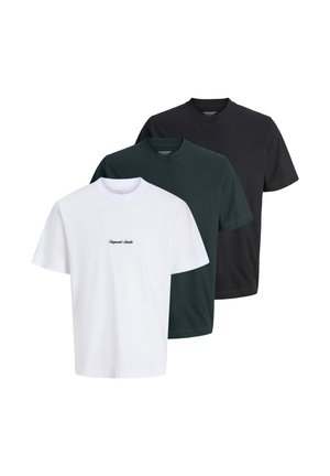 Jack & Jones 3ER PACK NORREBRO - T-Shirt basic - schwarz weiß grau