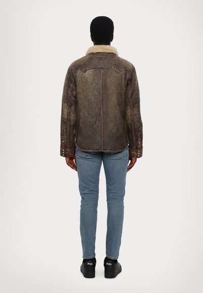 Polo Ralph Lauren WESTERN LINED SHIRT - Leather jacket - brown earth