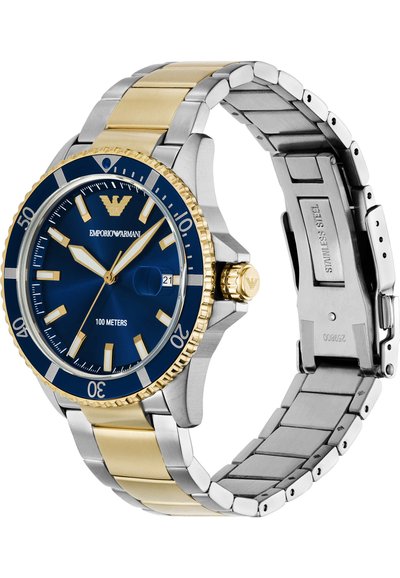 Emporio Armani TRADITIONAL WORLD EXPLORER - Klocka - silver coloured and gold coloured