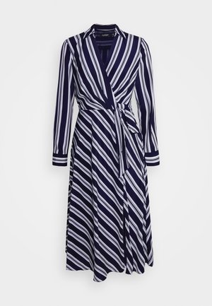 Lauren Ralph Lauren DIAMIN LONG SLEEVE DAY DRESS - Freizeitkleid - navy/white
