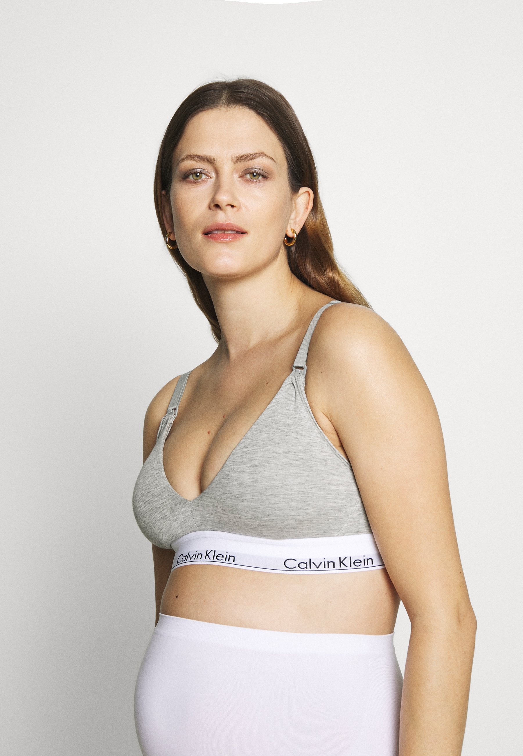 Calvin Klein Women's Modern Cotton Bralette, Grey Heather, Medium 