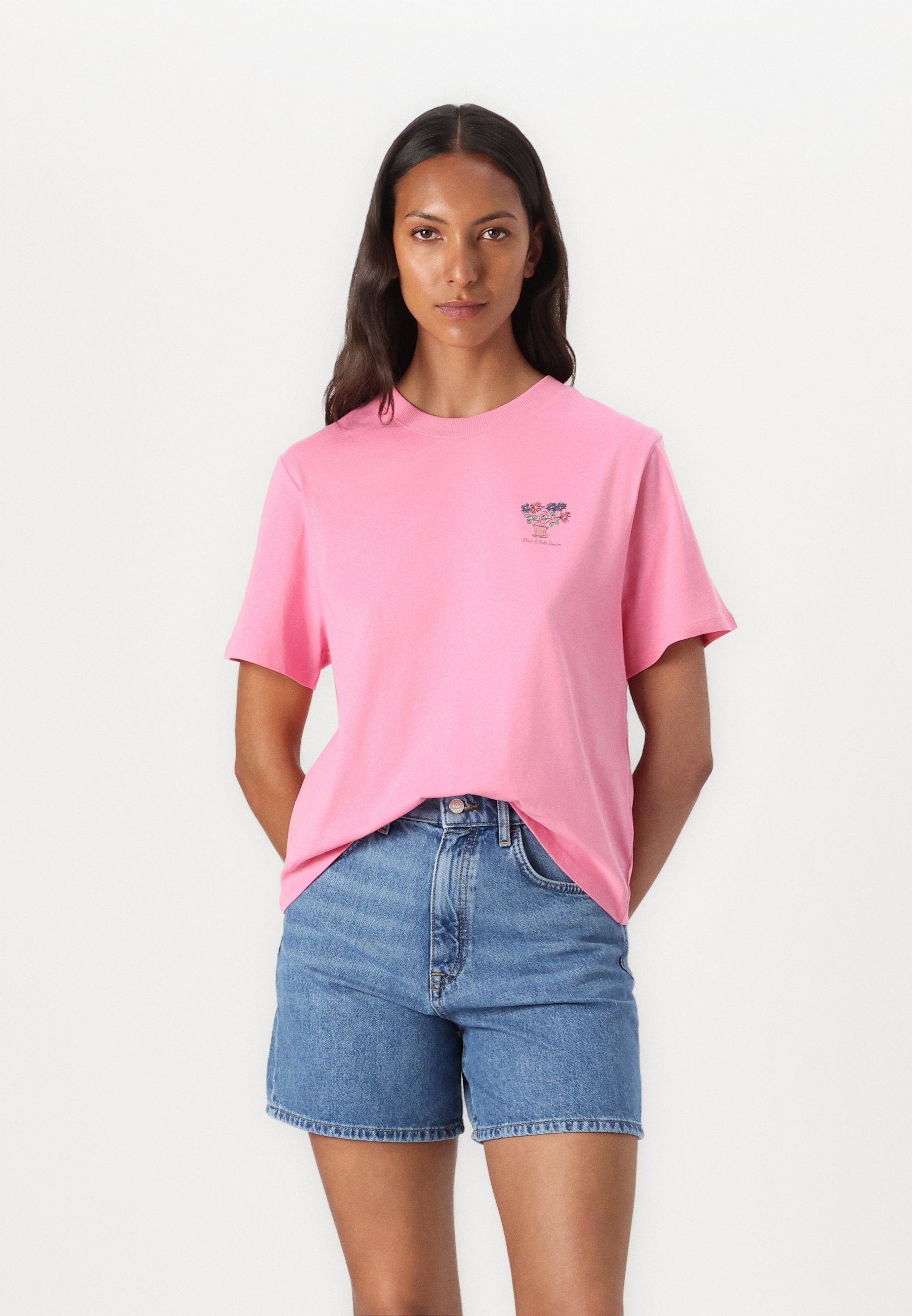 Marc O'Polo DENIM ROUND NECK - T-Shirt print - soft pink