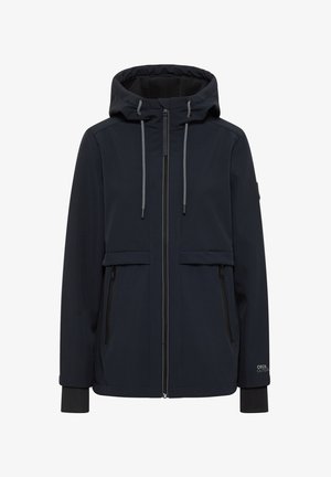 Marinejacke aus strapazierfähigem, wasserabweisendem Material mit Kapuze, Reißverschluss, zwei seitlichen Taschen und elastischen Bündchen. Mit dekorativen Kordelzügen.