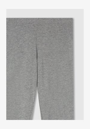 Szare legginsy wykonane z miękkiego, elastycznego materiału o gładkiej fakturze. Projekt charakteryzuje się średnim stanem i dopasowaną sylwetką.