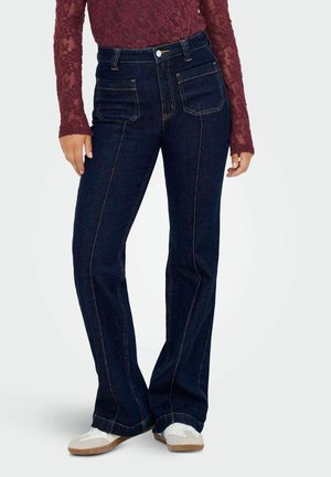 ONLEMILY HOHE TAILLE - Jeans a zampa - dark blue denim