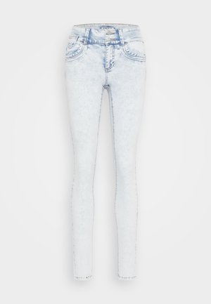 ONLWAUW MID COIN ACID - Kitsa lõikega teksad - light blue bleached denim