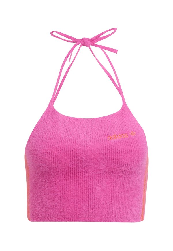 FLUFFY HALTER - Blouse - semi lucid fuchsia2