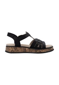 Rieker Sandalen met plateauzool - noir