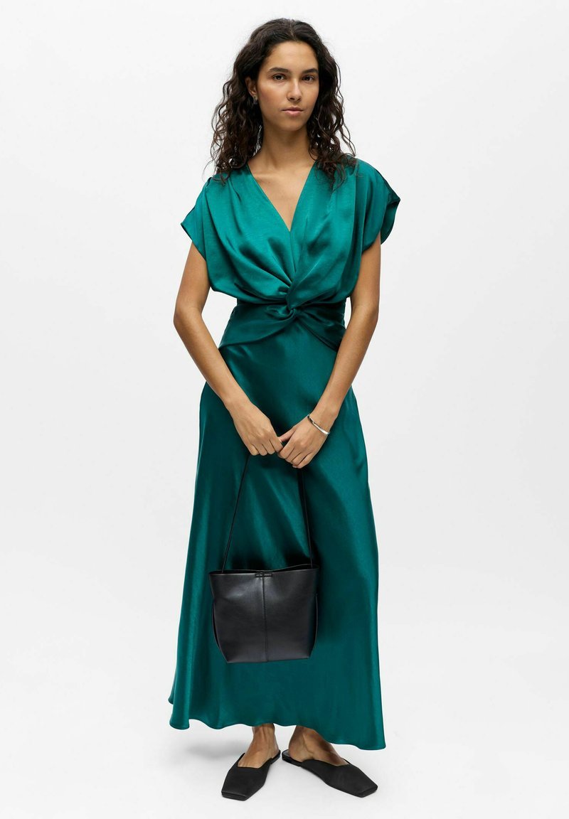 tamaryn green dress Green and blue cotton silk Short Sleeve Shirt Dress