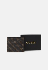 Guess MITO BILLFOLD WITH COIN - Lommebok - dark brown/ochre