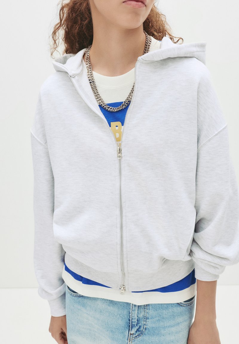 Sweat J.CREW Taille 2XS Gris Clair Avec Jolis Détails En Dentelle - Occasion En Très Bon état