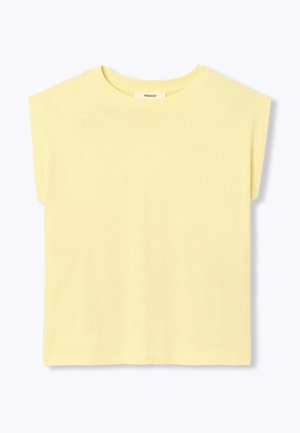 Promod, T-SHIRT UNI LOGO PROMOD - T-shirt basique - jaune clair