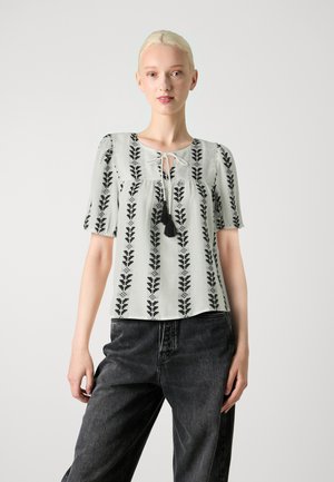 JDYELLY JAQUARD  - Blouse - cloud dancer/black jaquard