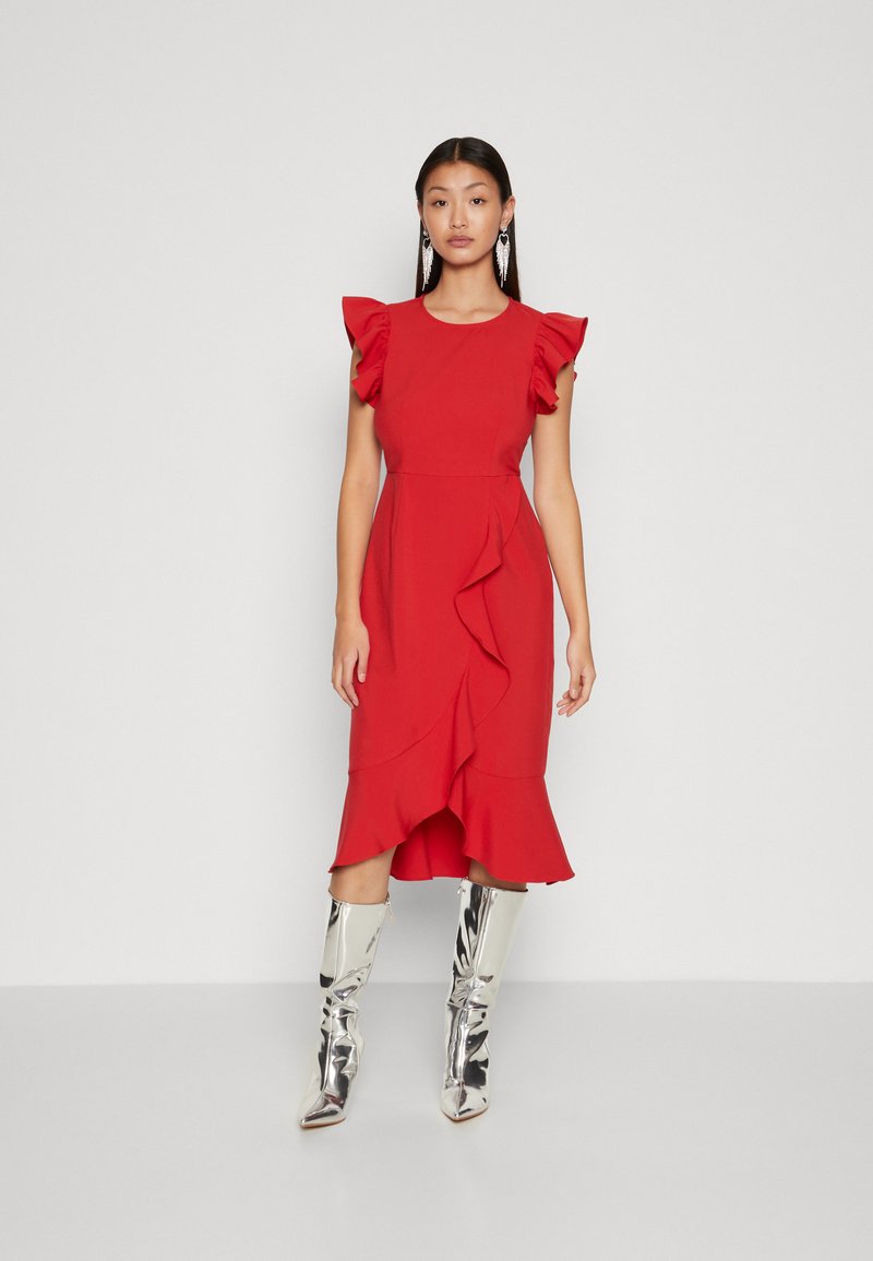 Vero Moda Red Dress Vero Moda Red Polyester Lace Work A-Line Dress Marquee  Collection