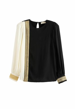 Love & Roses, COLOUR BLOCK EMBELLISHED BLOUSE - Pusero - black ivory