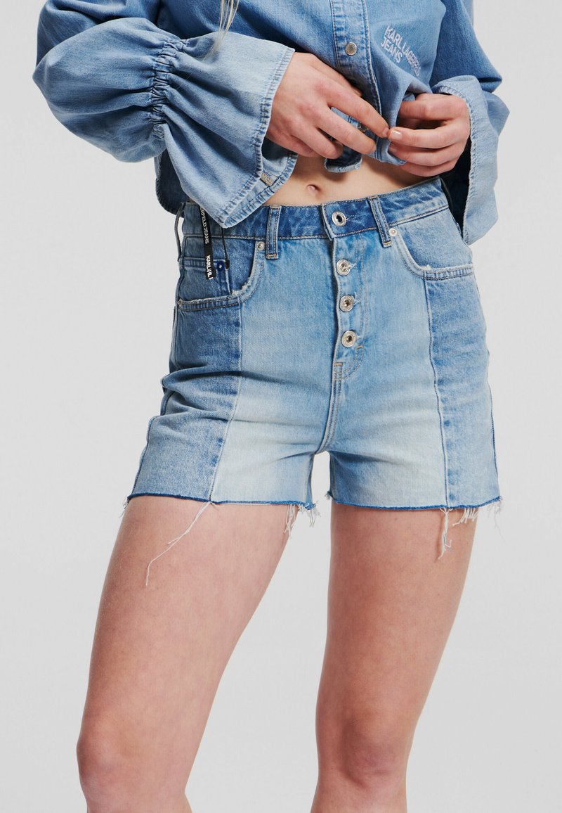 Karl Lagerfeld Jeans MID RISE LOGO - Laza szabású farmerek - white/kék
