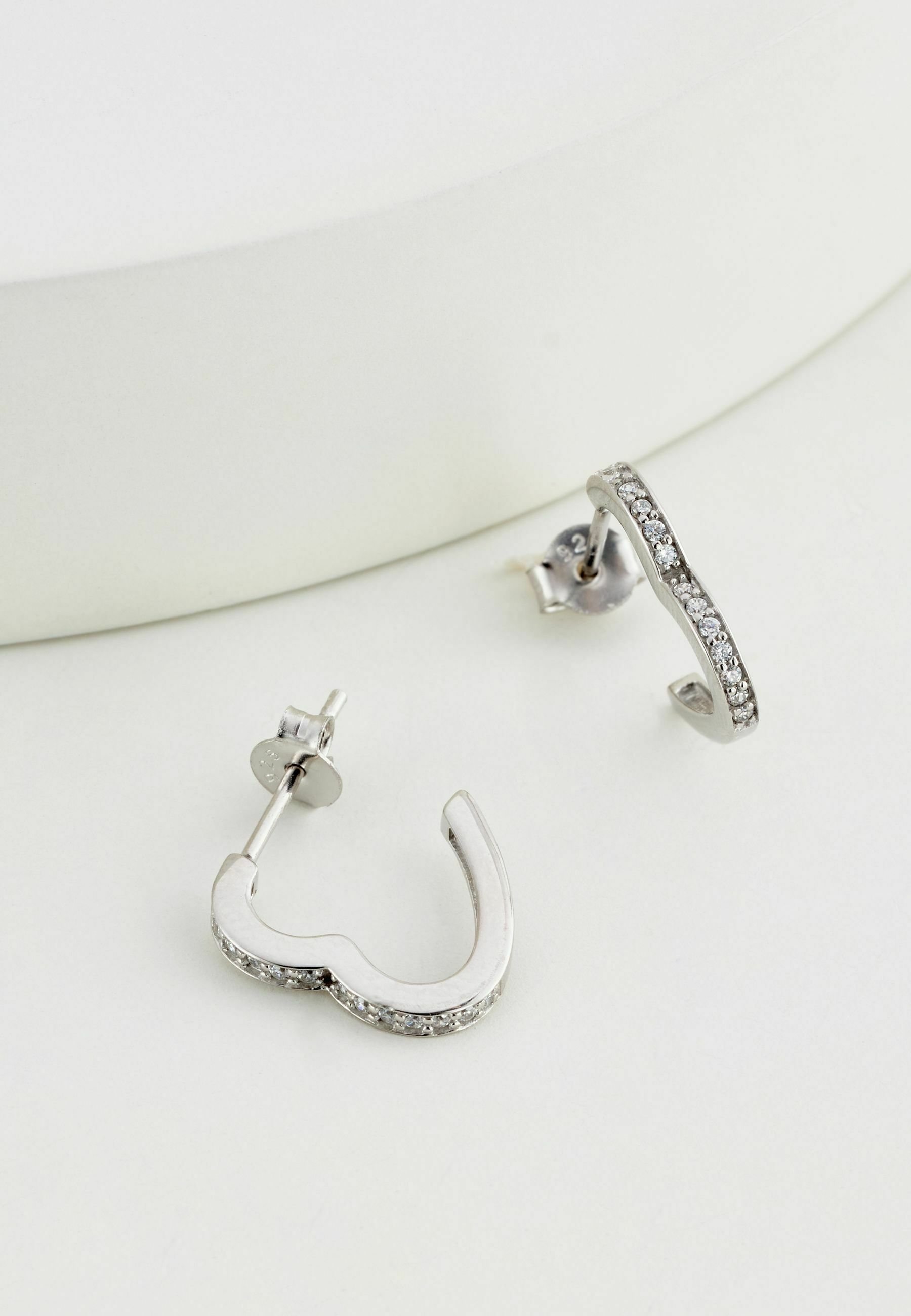Next PAVE HEART HOOP . - REGULAR FIT - Earrings - silver coloured