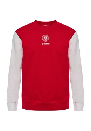 Hummel HUMMEL DBU 26 FAN RED-WHITE CREW NECK UNISEX - Sweatshirt - tango red white