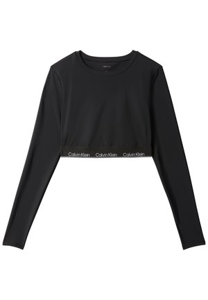 Calvin Klein Swimwear RASHGAURD ICON - Bikini augšdaļa - black