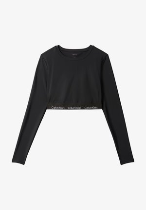 Calvin Klein Swimwear RASHGAURD ICON - Bikini augšdaļa - black