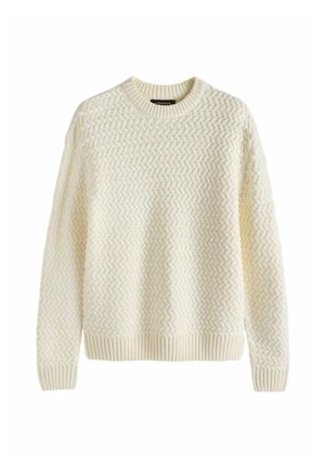 CHUNKY TEXTURE CREW WITH REGULAR FIT - Strickpullover - ecru