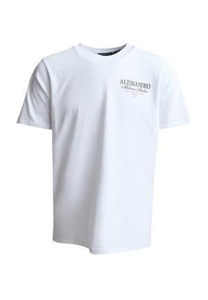 Alessandro Zavetti, MONTANELLI T-SHIRT - T-Shirt print - optic white black twilight bloom