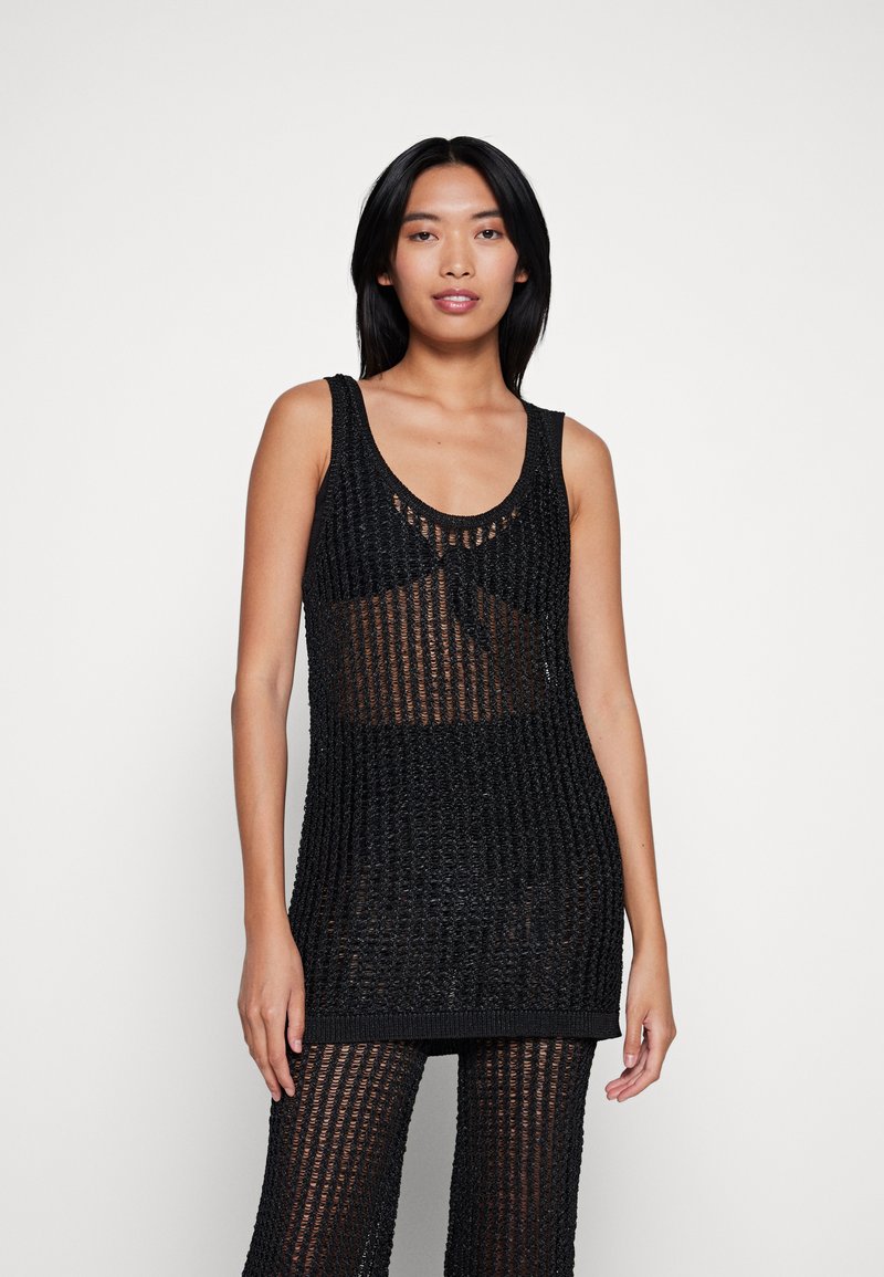 Weekday DIANA CROCHET DRESS Jumper dress black Zalando.ie