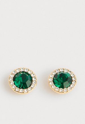 INLAY STONE STUD - Fülbevalók - gold-coloured/emerald