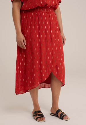 CURVE - Falda acampanada - red