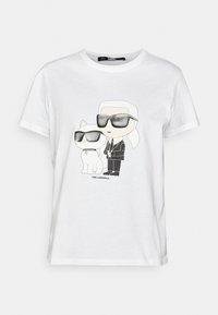 KARL LAGERFELD IKON KARL & CHOUPETTE - Triko s potiskem - white