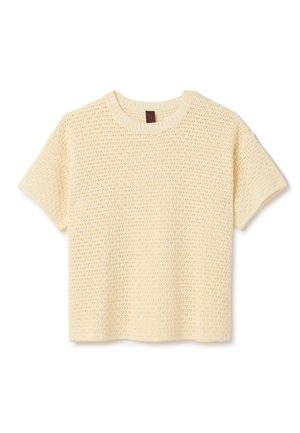 Stefanel WITH ROUND NECK - T-Shirt basic - ivory white