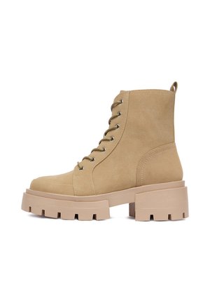Kotníkové boty na platformě - light beige