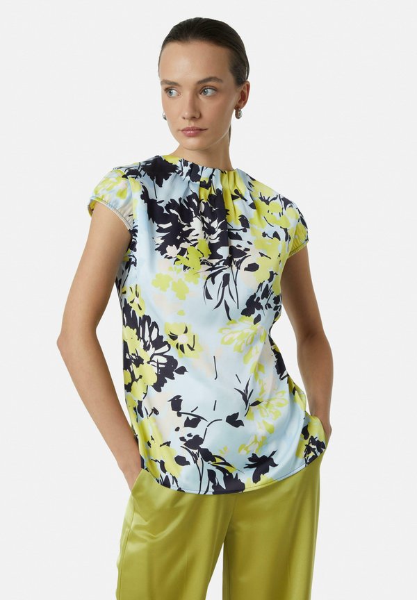 GEMUSTERTE -MIT RAFFUNG - Bluse - hellblau