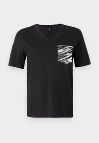 ONLZEBA V NECK - Tricou cu imprimeu - black