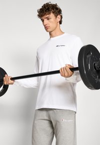 Champion ICONS CONTRAST CREWNECK LONG SLEEVE  - Langærmet T-shirt - white