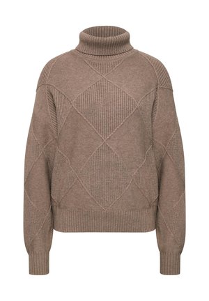 Street One, TURTLENECK SWEATER WITH MIXED TEXTURES - Pullover - sanded amber mel.