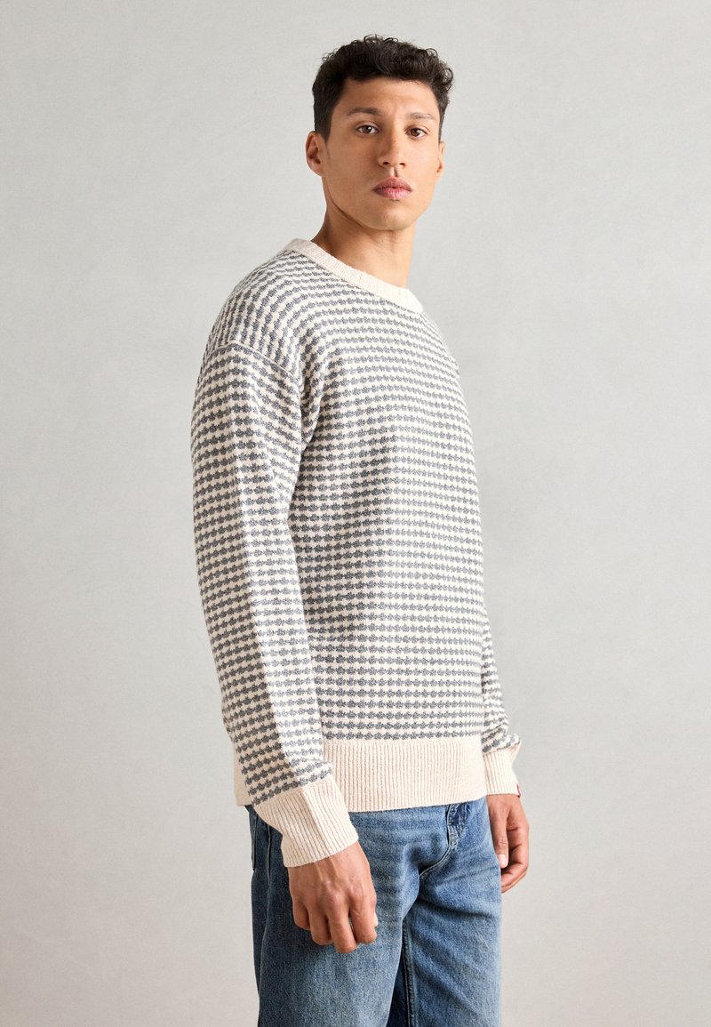 Scotch & Soda DROPPED SHOULDER PULLOVER - Strickpullover - grey melange/ eggnog