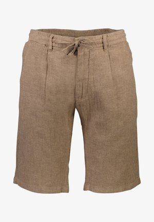 Shorts i hamp-blanding i en lys brun farve med et hæklede mønster, snor i taljen og forlommer. Skræddersyet, lige snit.