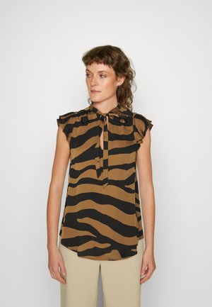 FLUTTER - T-shirt med print - brown/black