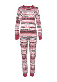 LASCANA SET - Nachtwäsche Set - dunkelrot gemustert